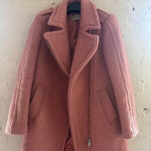 Loft Pink Moto Teddy Coat